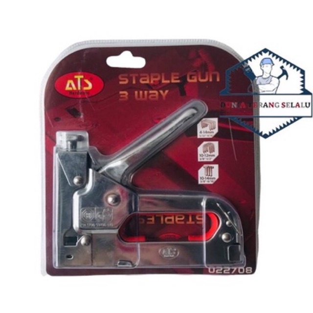 Staple Gun Tacker ATS 3way 4-14mm / Tembakan Staples bisa u 3 macam isi (Stapler Hekter Heckter Jok)