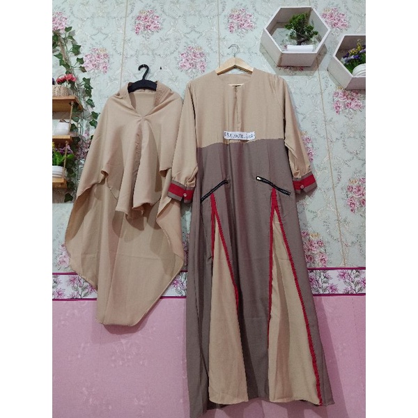 Gamis set Khimar preloved dress second pl muslimah syar'i Maxy umbrella seken bekas