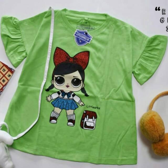 KaosArksstyle KaosAnak KaosAnakPerempuan KaosGlitter KaosLOL KaosWarnaHijau