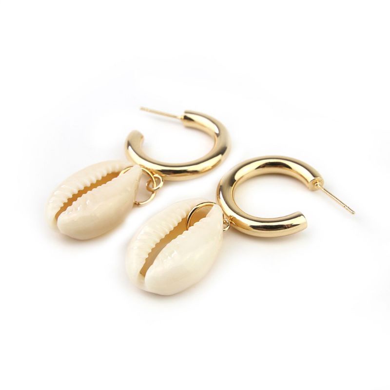 SIY  Fashion Women New Natural Shell Earrings Charming Bohemian Style Alloy Earring Ear Jewelry for Lady