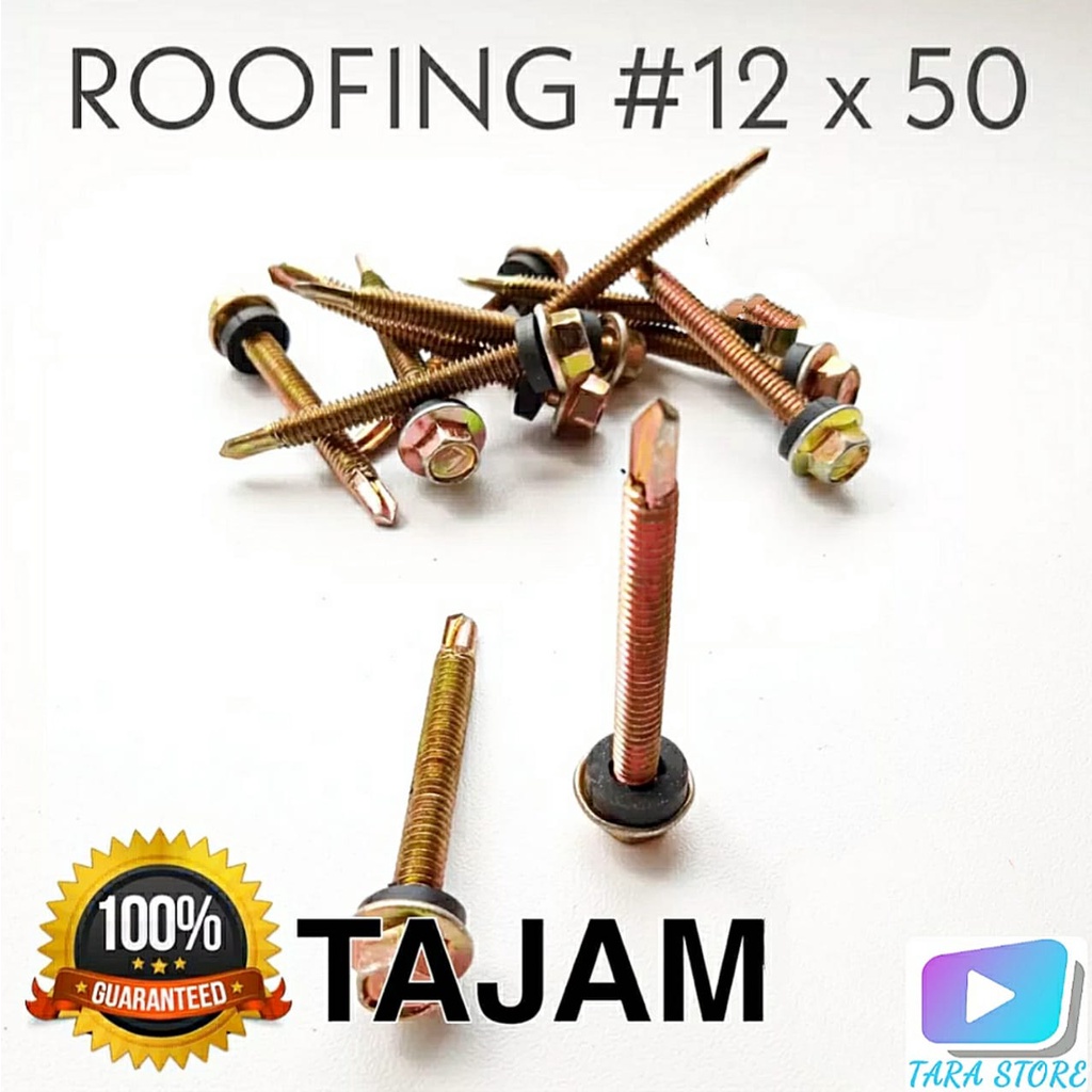 baut baja ringan roofing/drilling 12x50 panjang 5cm isi 200pcs baut roofing/drilling baja ringan uku