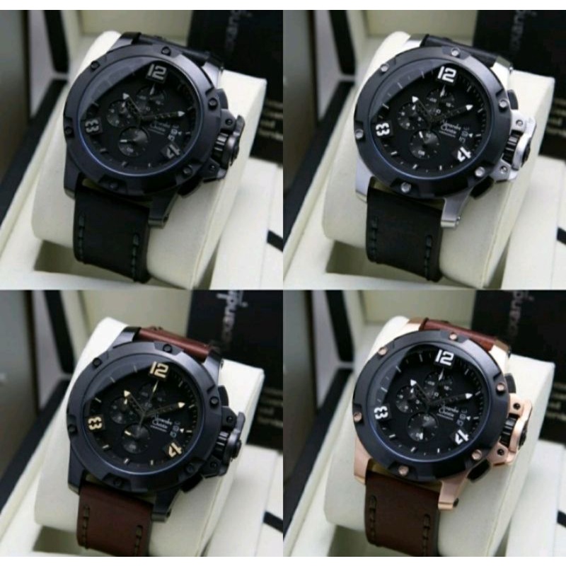 Original Alexandre christie jam tangan pria ac6295 / ac 6295 leather strap