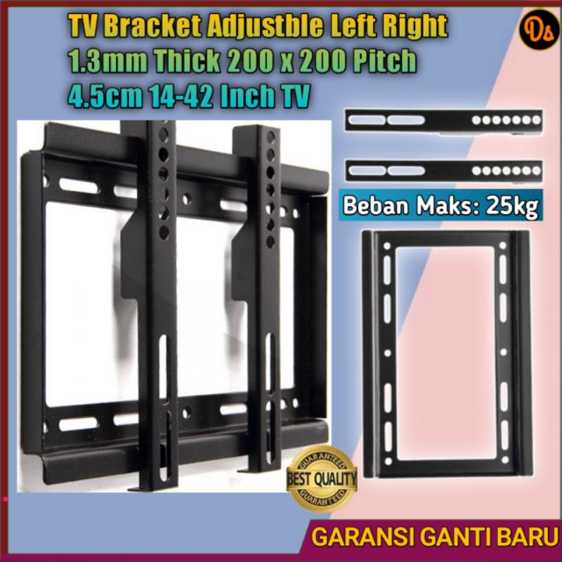 PROMO TV Bracket 1.3mm Thick 200 x 200 Pitch Wall for 14-42 Inch TV  CNSD OMBV05BK