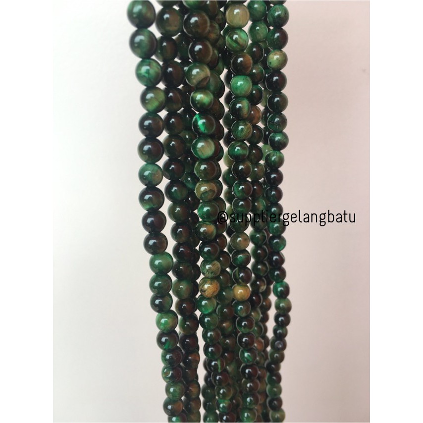 batu 6mm tiger eye hijau rare batu biduri sepah green akik natural supplier bahan craft star seller