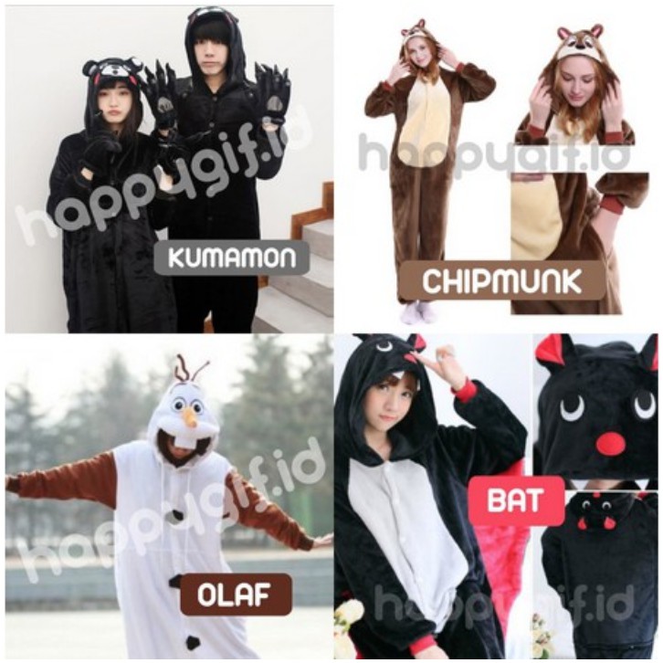 ONESIE PIYAMA KOSTUM DEWASA - KARAKTER 2 BAYMAX BROWN KANGGURU dll