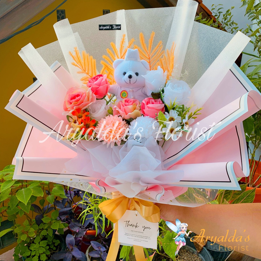 [READY STOCK] Bouquet Bunga PREMIUM | Buket Kelulusan, Anniversary, Graduation, Sidang | Boneka Wisu