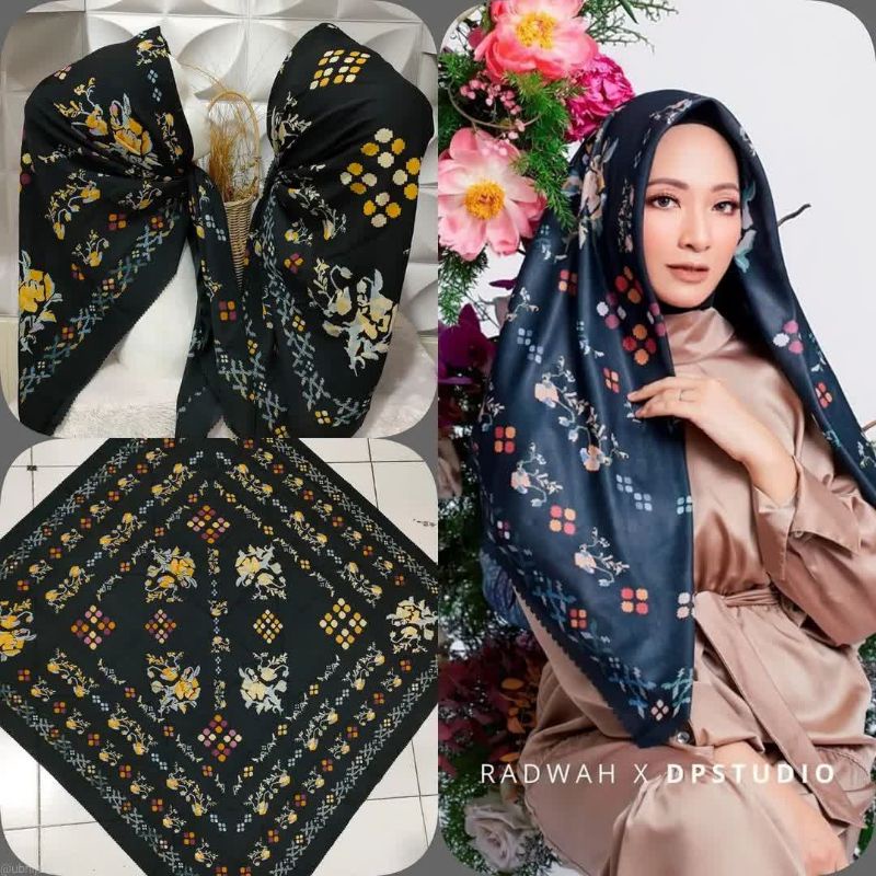 Hijab Motif Dian Pelangi & Radwah / Hijab Branded Segiempat
