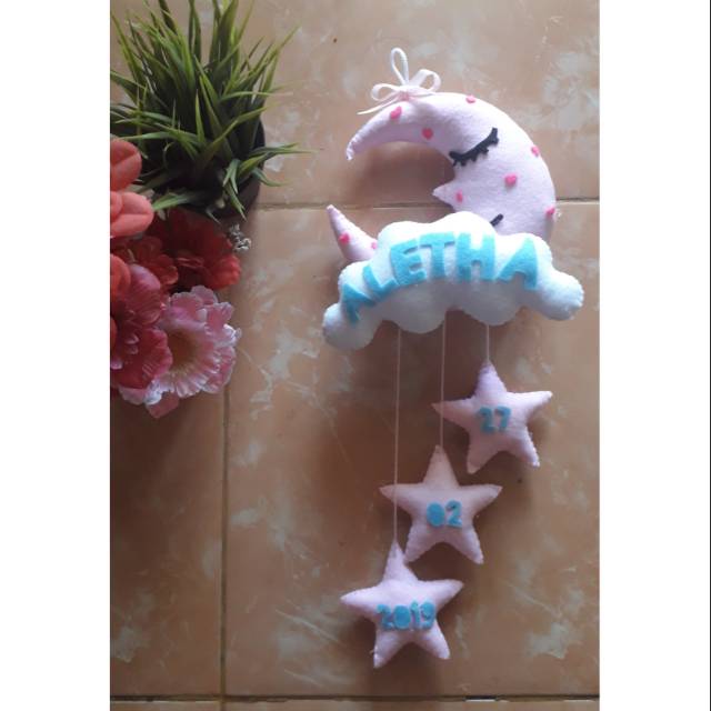 Gantungan pintu/hanging door/hiasan dinding bulan bintang
