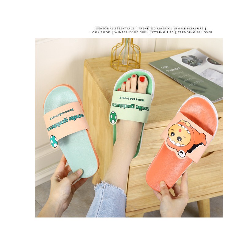 ♥DPS829♥ S33 Sandal Selop Wanita Sendal Teplek Slip Flat Crocodile Fashion