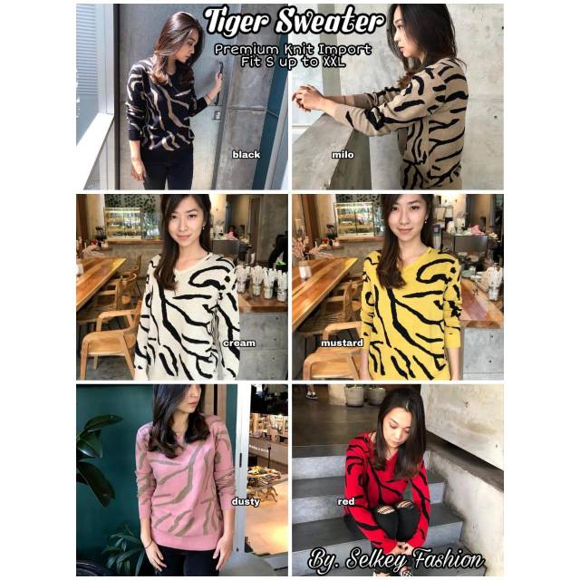 Kaos.  Sweater rajut zebra