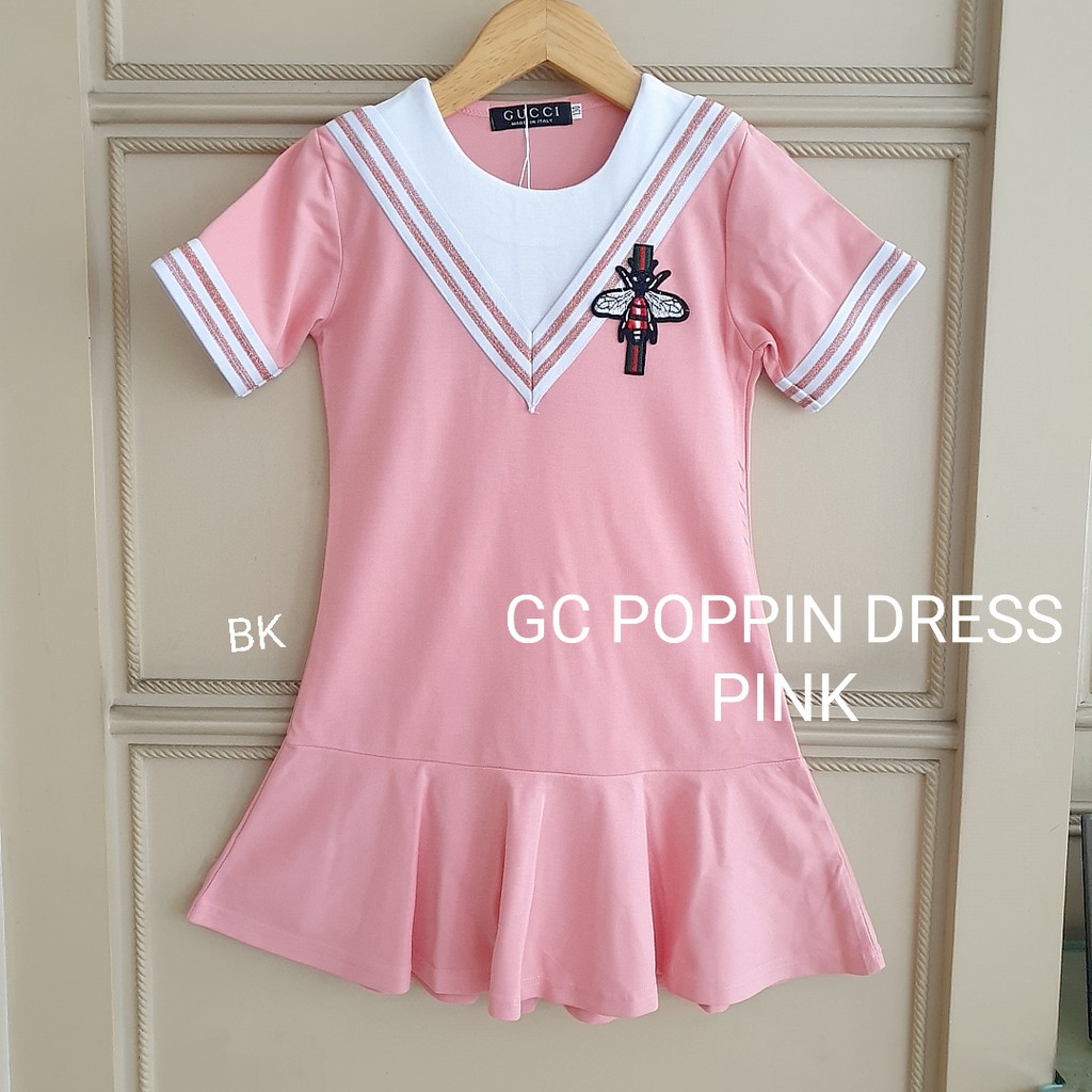 GC POPPIN DRESS / DRESS CASUAL ANAK KOREA IMPOR / BAJU SANTAI ANAK DAILY MERAH / DRES ANAK PEREMPUAN