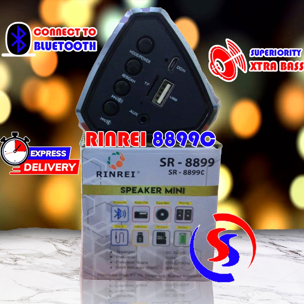 SPEAKER BLUETOOTH SUPER BASS RIN REI 8899C GARANSI RESMI