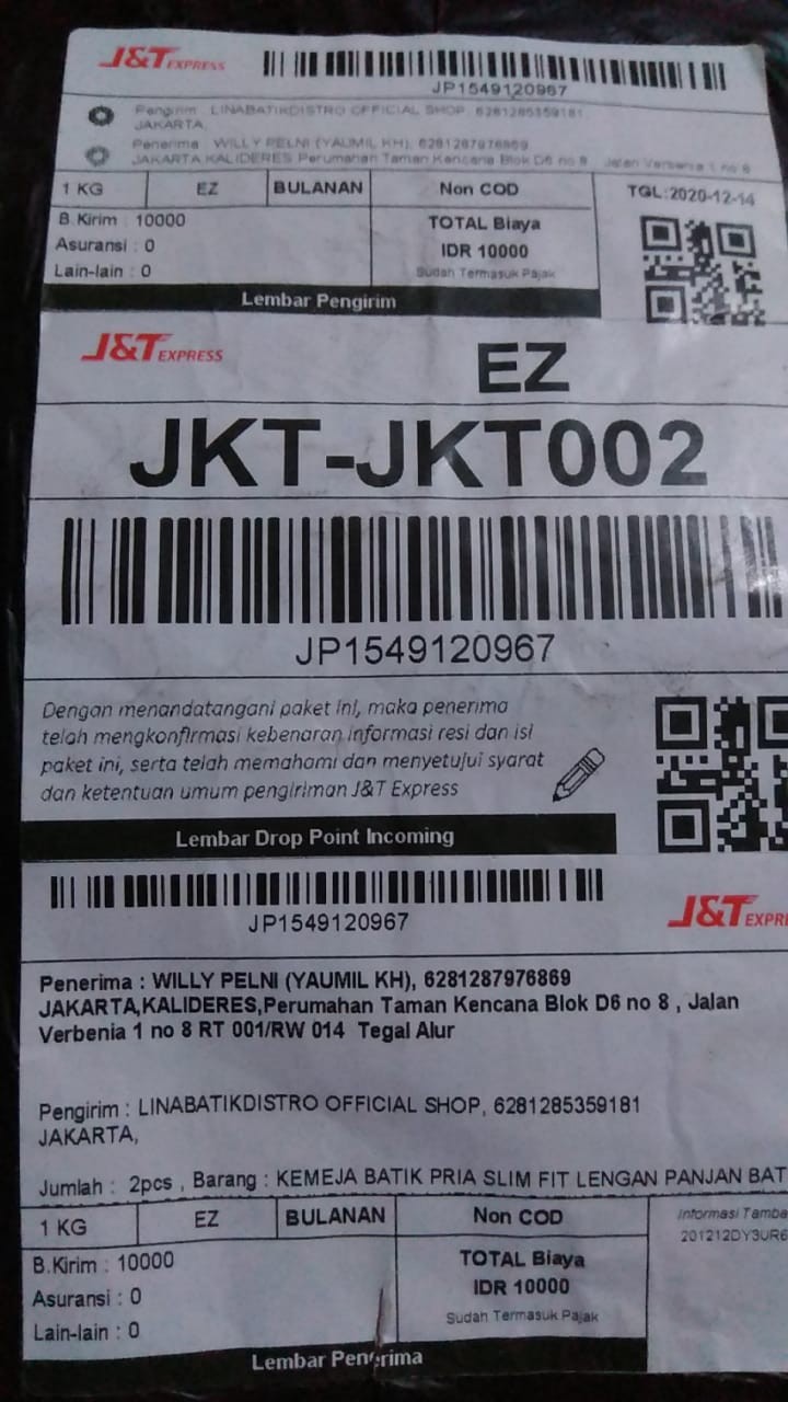 Kemeja Batik Pria Slim Fit Lengan Panjan Batik Pria Solo Original Colindion Cbl1094