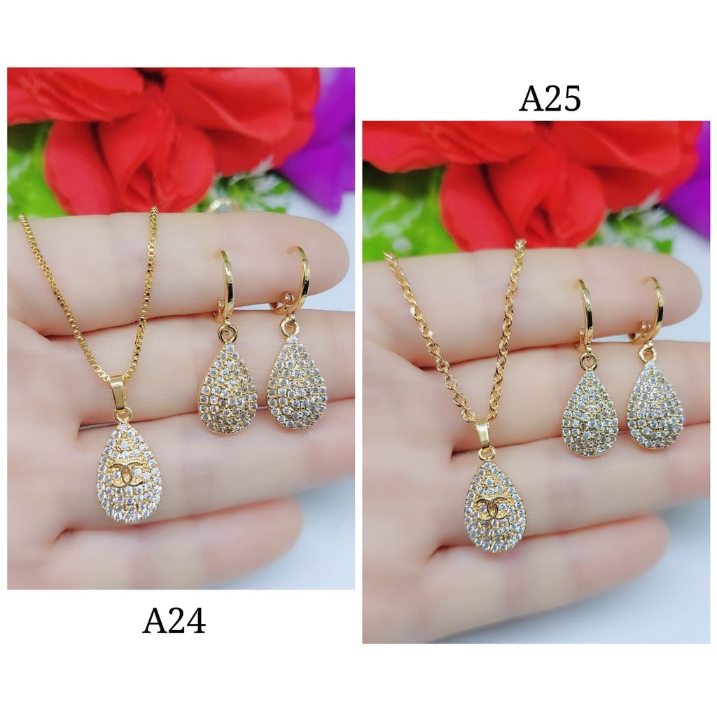 Kalung xuping permata lapis emas perhiasan fashion A24,25