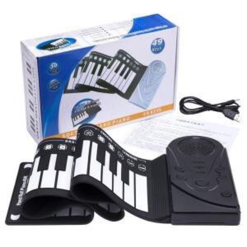 Piano Lipat Portable Music 49 Keys Flexible Silicon Roll Up Electronic Soft Keyboard Music Elektronik Musik