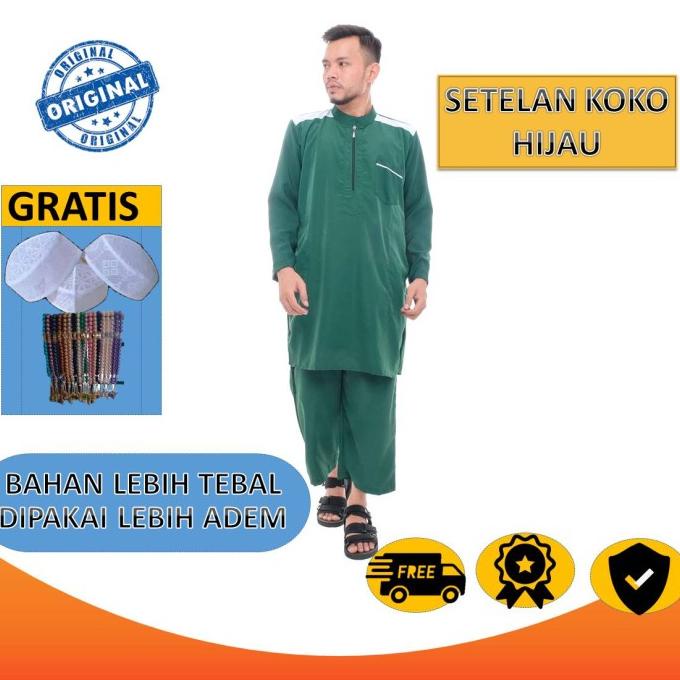 ~~~] SETELAN BAJU KOKO GAMIS PAKISTAN PRIA DEWASA TERBARU LENGAN PANJANG M