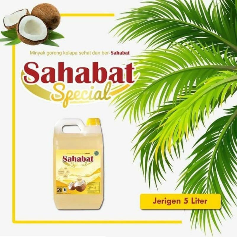 

Minyak goreng kelapa jerigen 5 liter Sahabat. Kualitas terbaik