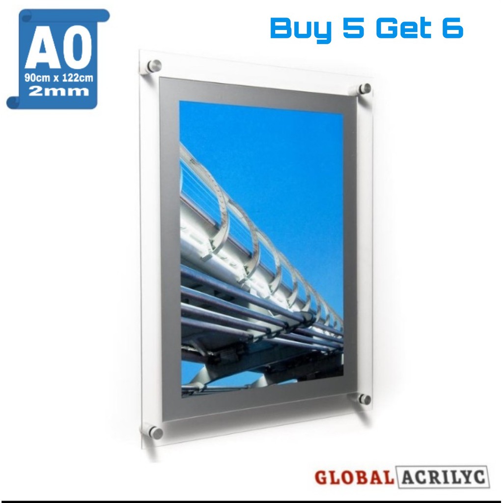 FRAME / BINGKAI / DISPLAY POSTER AKRILIK BERKUALITAS UKURAN A0 DOUBLE ACRYLIC