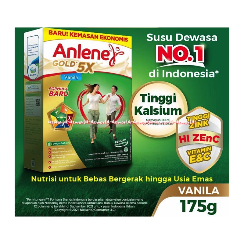 Anlene Gold 170gr Vanila Susu Anline Susu Tinggi Kalsium Untuk Usia 50tahun Anlen Golden Gold + Rasa Vanilla Anelne 170 gram