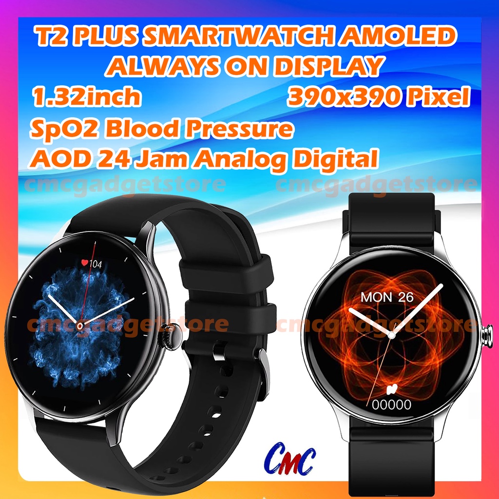 T2 Smartwatch AMOLED Always On Display AOD 1.32inch Watch