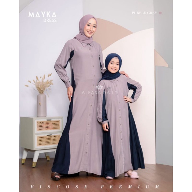 Alfasa Daily Mayka Dress Mom Kids Viscose Premium