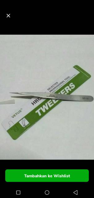 pinset vetus st12 pinset lurus lancip jual per/1pak isi 10pcs tweezers