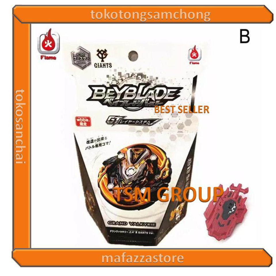 BEYBLADE BURST STARTER SET GRAND VALKYRIE MEREK FLAME DENGAN LR STRING LAUNCHER MAINAN GASING