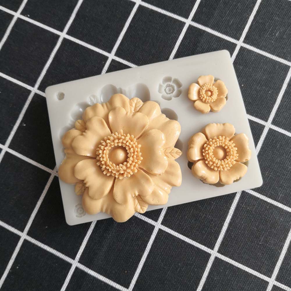 REBUY Ceramics Fondant Mold Chocolate Baking Tool Floral Silicone Mould Gumpaste Cake Decorating Craft Reusable Cake Peony Flower Kitchen Utensils/Multicolor