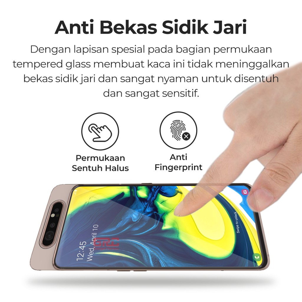 Tempered Glass SAMSUNG Galaxy A80 HOGO Full Cover Anti Gores Kaca