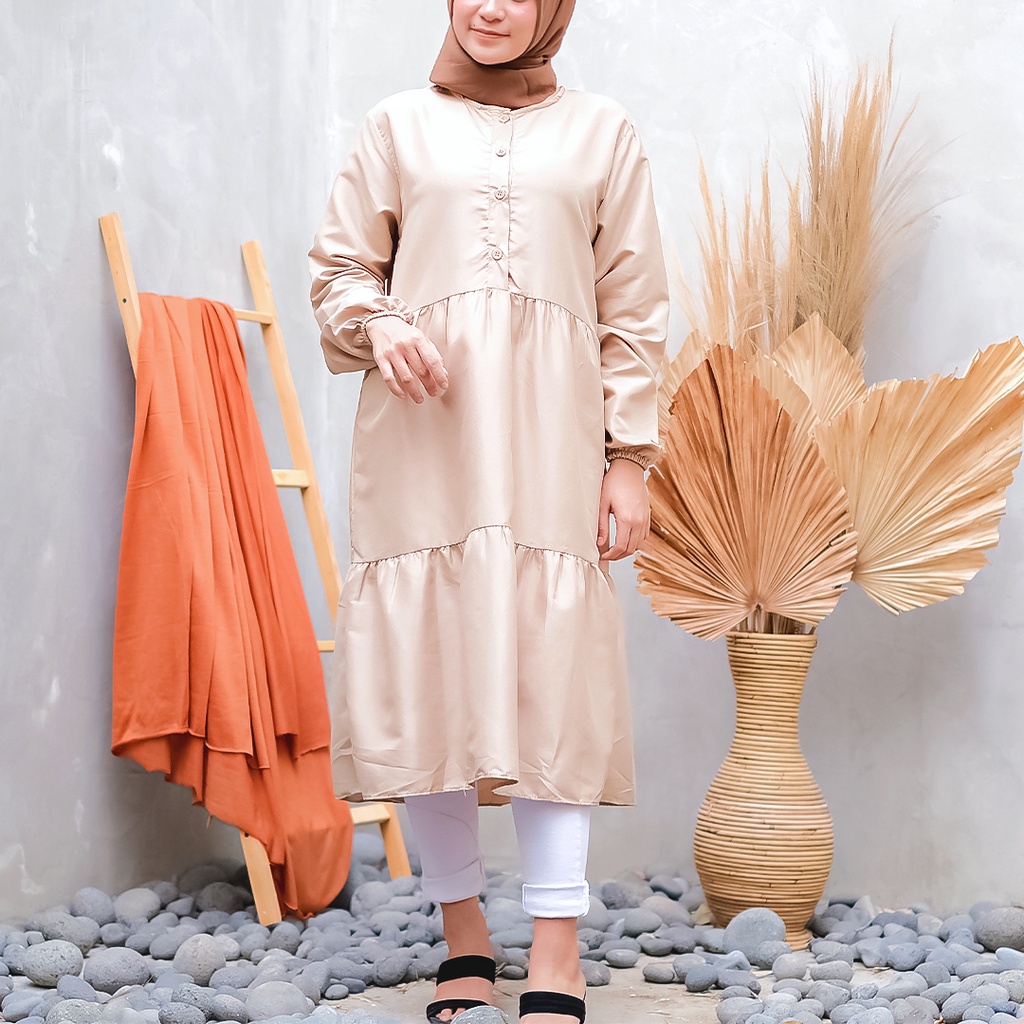 Tq88indonesia Fashion Tunik Rempel Wanita Terbaru / Wiza Tunik / Baju Luaran Muslim Wanita / Tunik Kekinian / Ootd