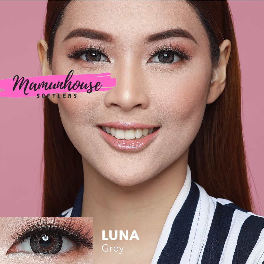 ORIGINAL Softlens EOS Luna Soft Lens Black Hitam Gray Pink Brown Soflens Minus Soflen Murah Soplen B