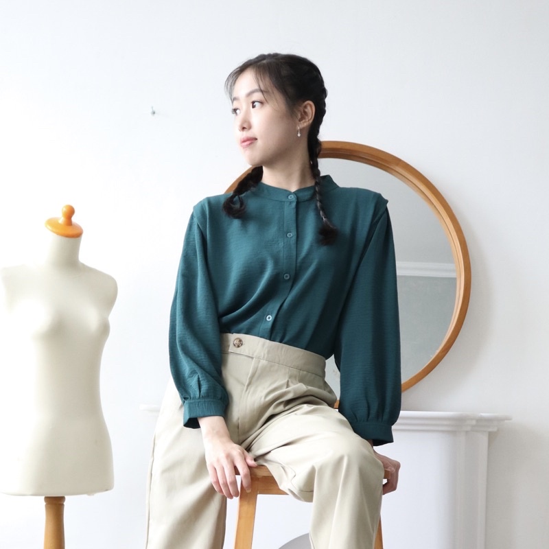 BEFAST - ZRX OOTD Wanita Blouse POYA / River Oversize Blouse XL / Blouse Wanita / Atasan Lengan Panjang / Blouse Casual / Fashion Wanita Kerja Formal / Blouse Wanita Modis / Terbaru 2022 / Terlaris