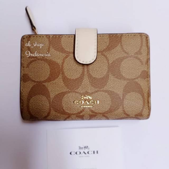 Dompet Wanita Coach 23553 Medium Wallet Sign Chalk