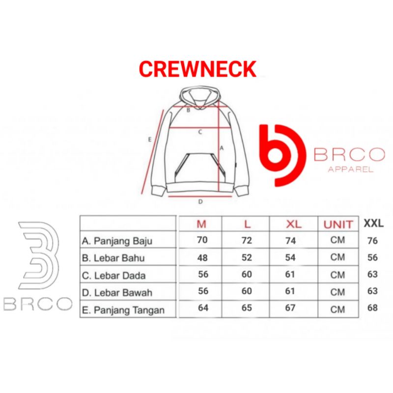 BRCO Sweatshirt Crewneck Polos Hijau Botol Pria Wanita