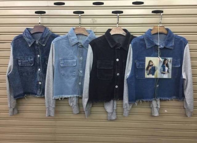 Jaket Jeans Lengan Kain Shopee Indonesia