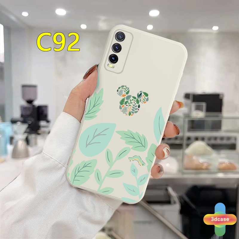 Soft Case VIVO Y12 Y12S Y20 Y91C Y21 2021 Y30 Y21S Y20S Y12i Y91 Y30i Y15S Y15A Y10 Y21T Y93 Y95 Y15 Y17 Y53 Y50 Y53S Y51 2020 Y51A Y33S Y1S Y11 Y31 Y20i Y91i Y90 Y51S Y12A A54 A15 A16 5 5i C3 C25 C12 A12 Cute Mickey Minnie Mouse Flower Anti-fall Case