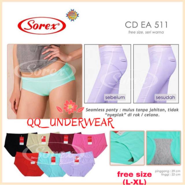 SOREX CD CELANA DALAM WANITA SEAMLESS EA 511/CD SOREX TANPA JAHITAN