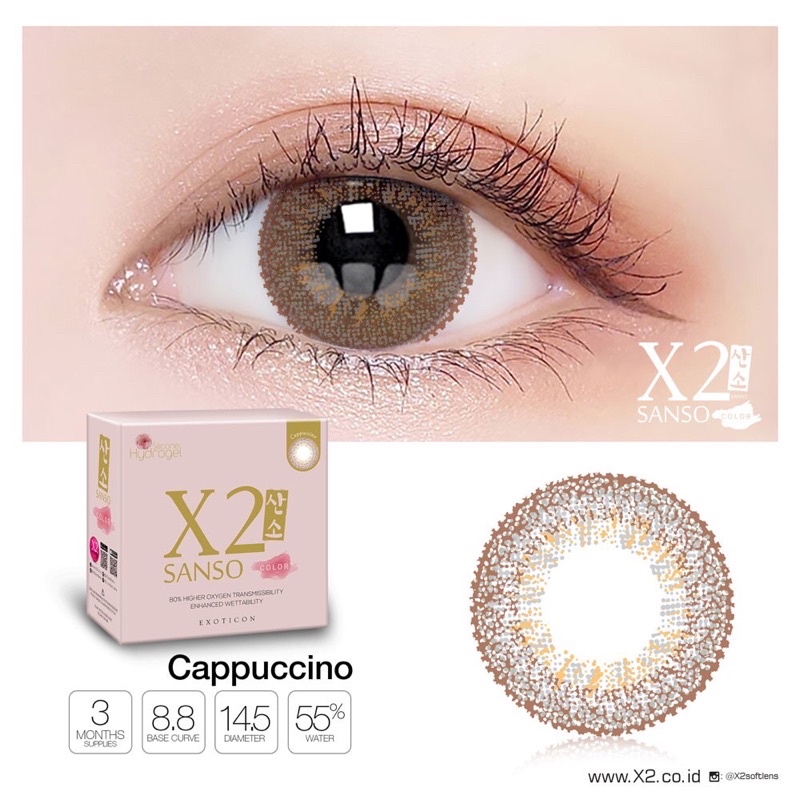 Softlens Lensa X2 Sanso Cappucino Full Segel