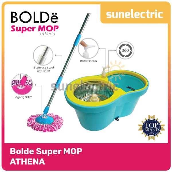 BOLDe Super Mop Athena / Alat Pel Lantai Magic Mop Putar Spin Mop Kapasitas 6 Liter - Random