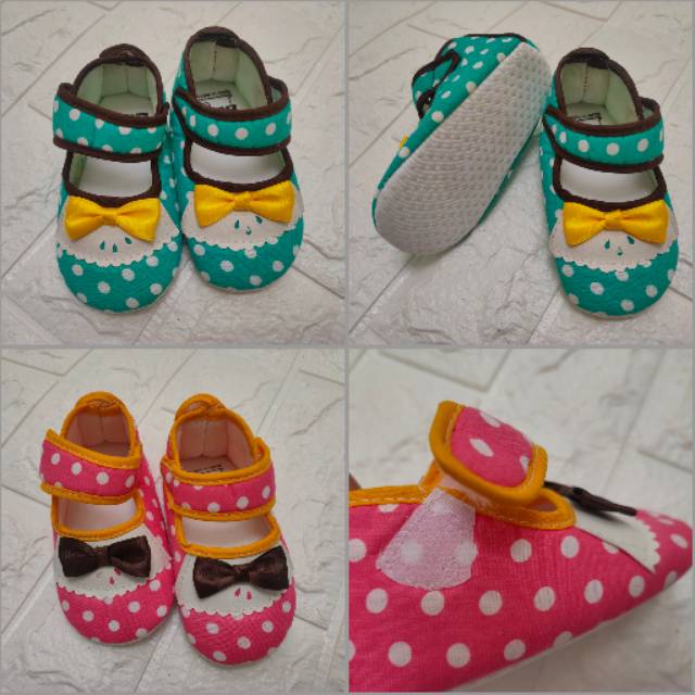 SNI Sepatu prewalker pita LUSTY BUNNY anti slip polkadot anak bayi perempuan