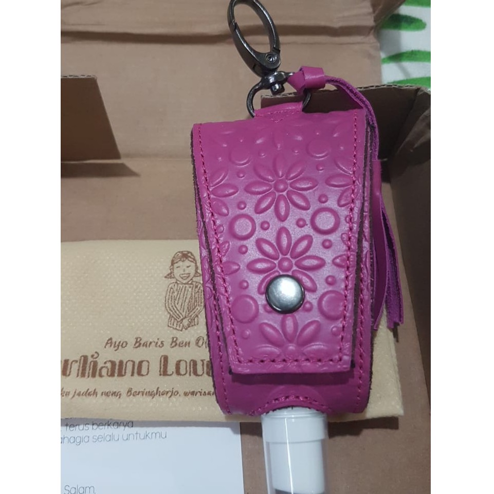 Gantungan kulit hand sanitizer holder / pouch Berliano