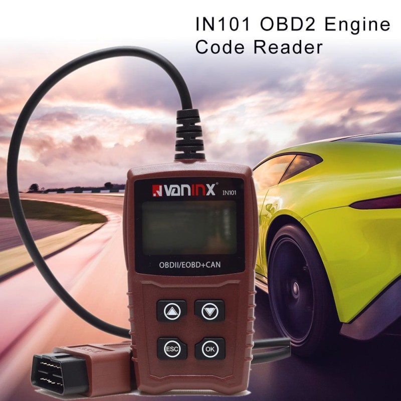 VANINX Alat OBD2 Pembaca Kode Diagnostik Mobil Otomotif Car Engine Scanner Tool - IN101 - Brown