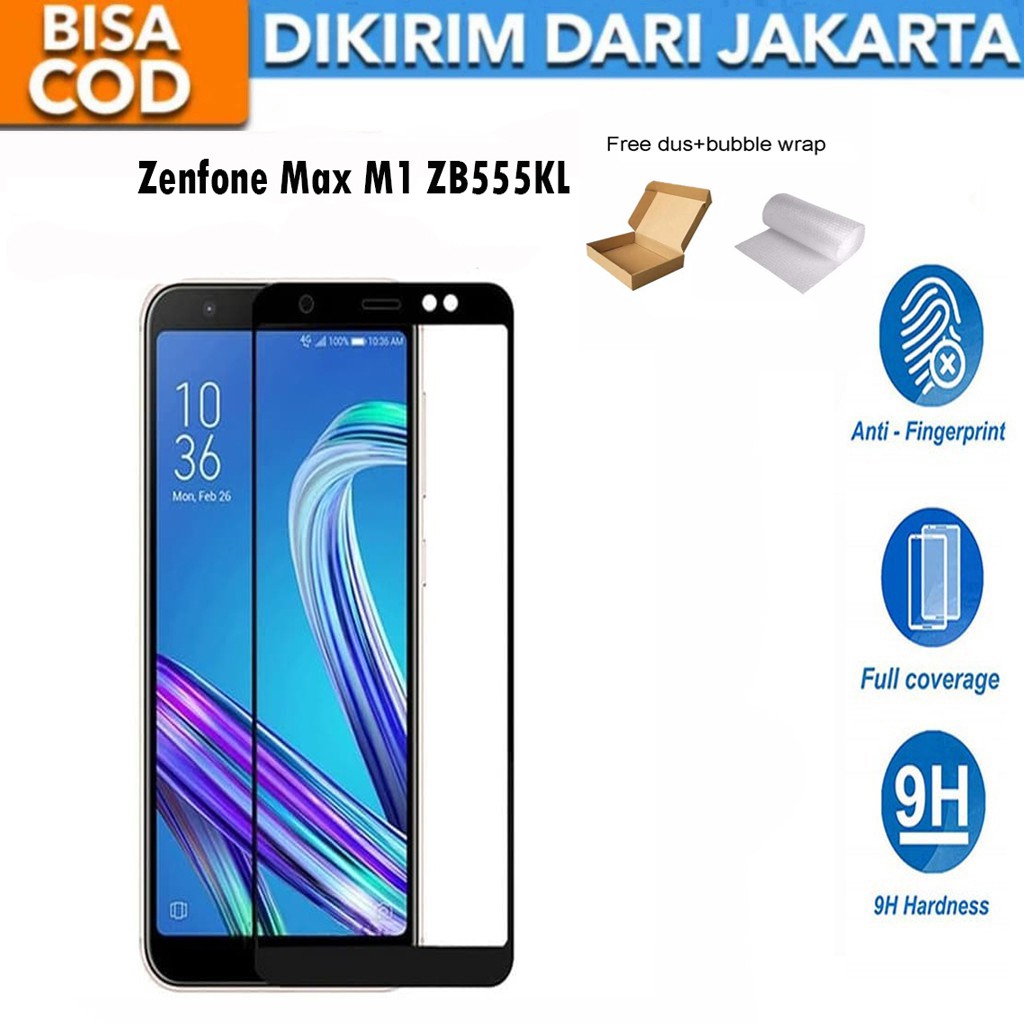 Tempered Glass Asus Zenfone Max M1 Full Cover/Full Screen Screen Protector Anti Gores