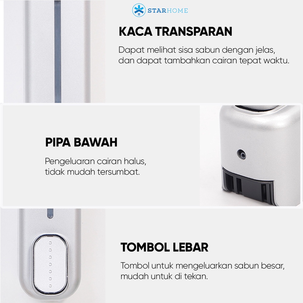 Dispenser Sabun Tempat Sabun Cair Shampo Sanitizer Cair Gel Dispenser Hand Sanitizer Tempat Sanitizer AH72