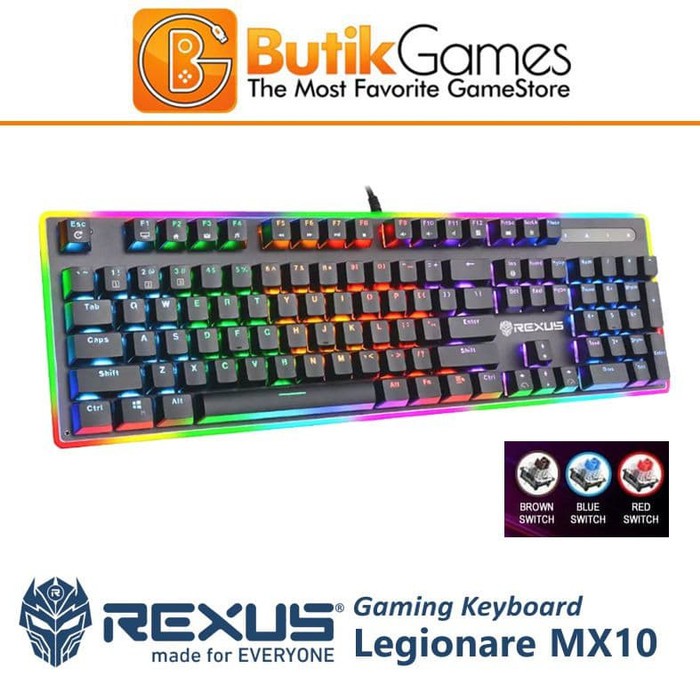 Rexus MX10 Keyboard Gaming Mechanical RGB Legionare