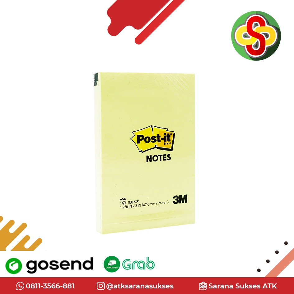 Sticky Notes / Kertas Memo Post-it 3M 656 (47.6 x 76 mm)