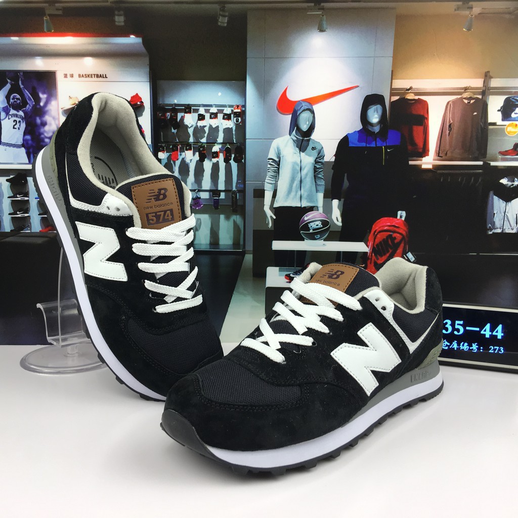  Sepatu  Sneakers Desain New Balance nb574 Warna  Hitam  Putih 