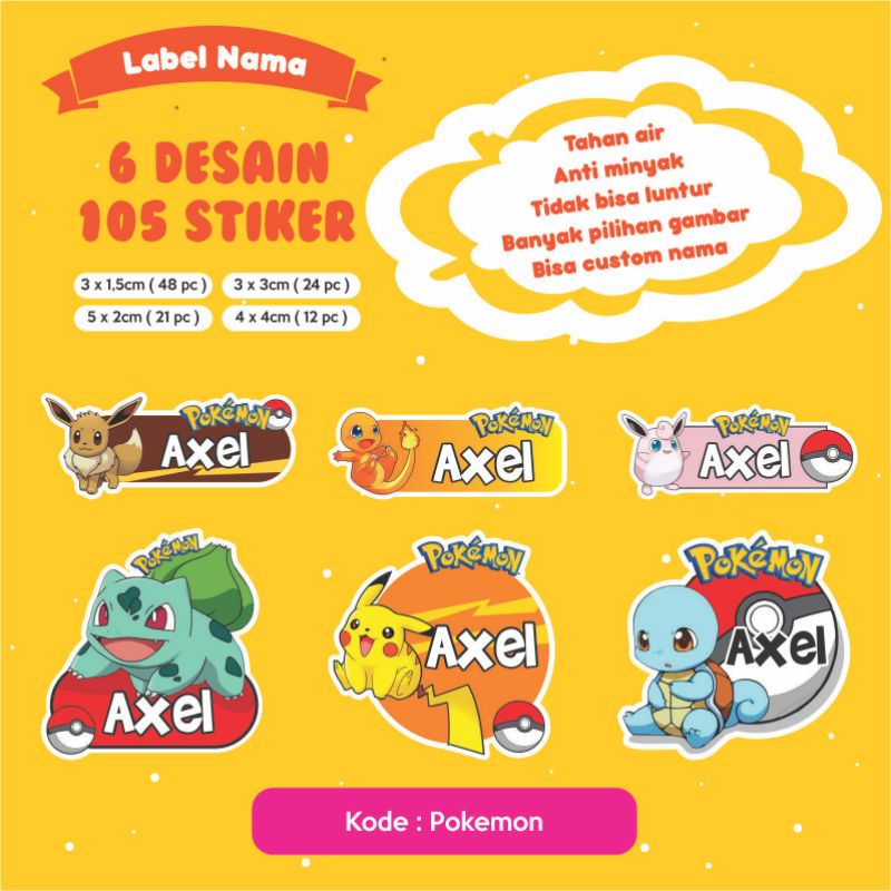 

Stiker Nama 105 PCS (karakter P) karakter waterproof/anti air