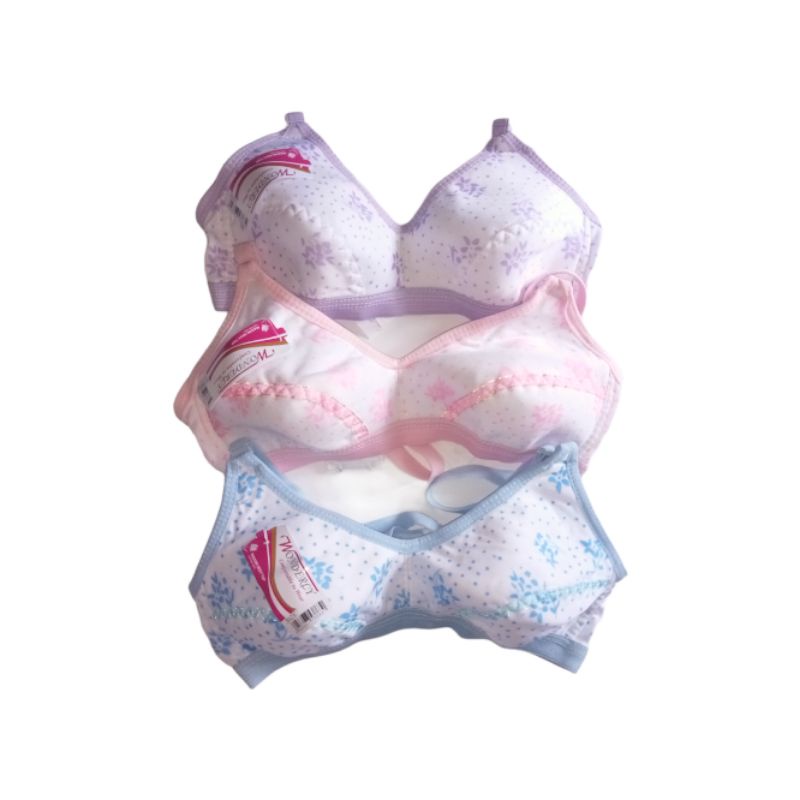 BH Bra Remaja Wonderly Putih Sablon Printing