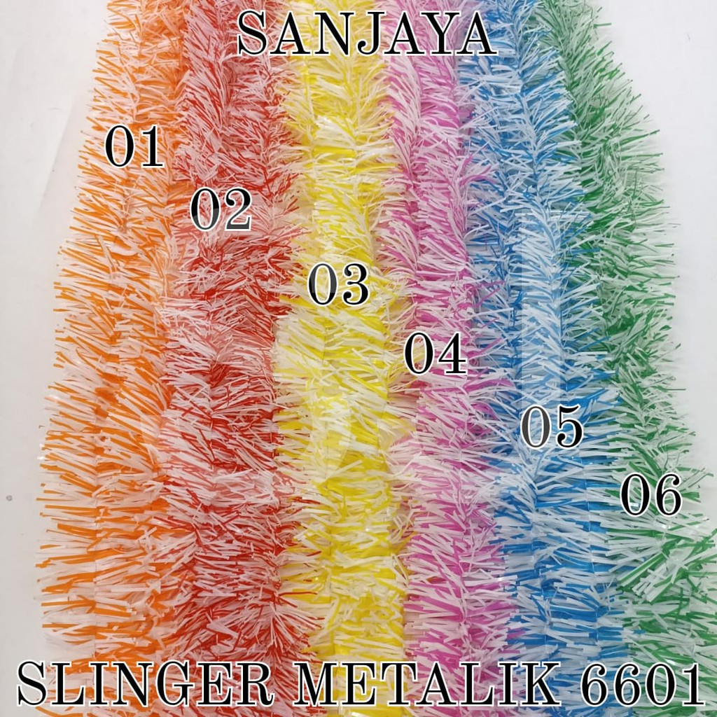 Slinger / Tinsel / Rumbai Hiasan Pohon Natal Warna Warni / Garland Tinsel / Slinger Metalik 6601